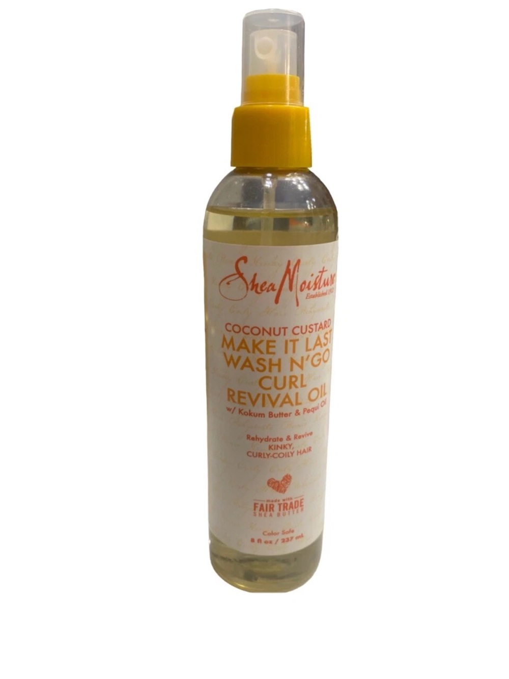 Shea Moisture Coconut Custard Make It Last Wash N' Go Curl Revival Oil 8 Oz